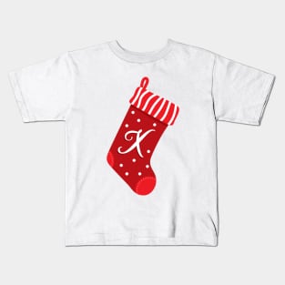 Christmas Stocking with the Letter X Kids T-Shirt